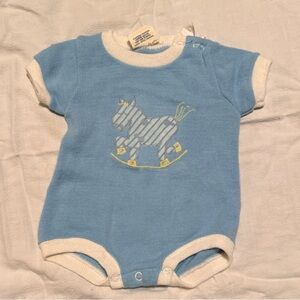 Vintage Charming Blue and White Kids Bodysuit
